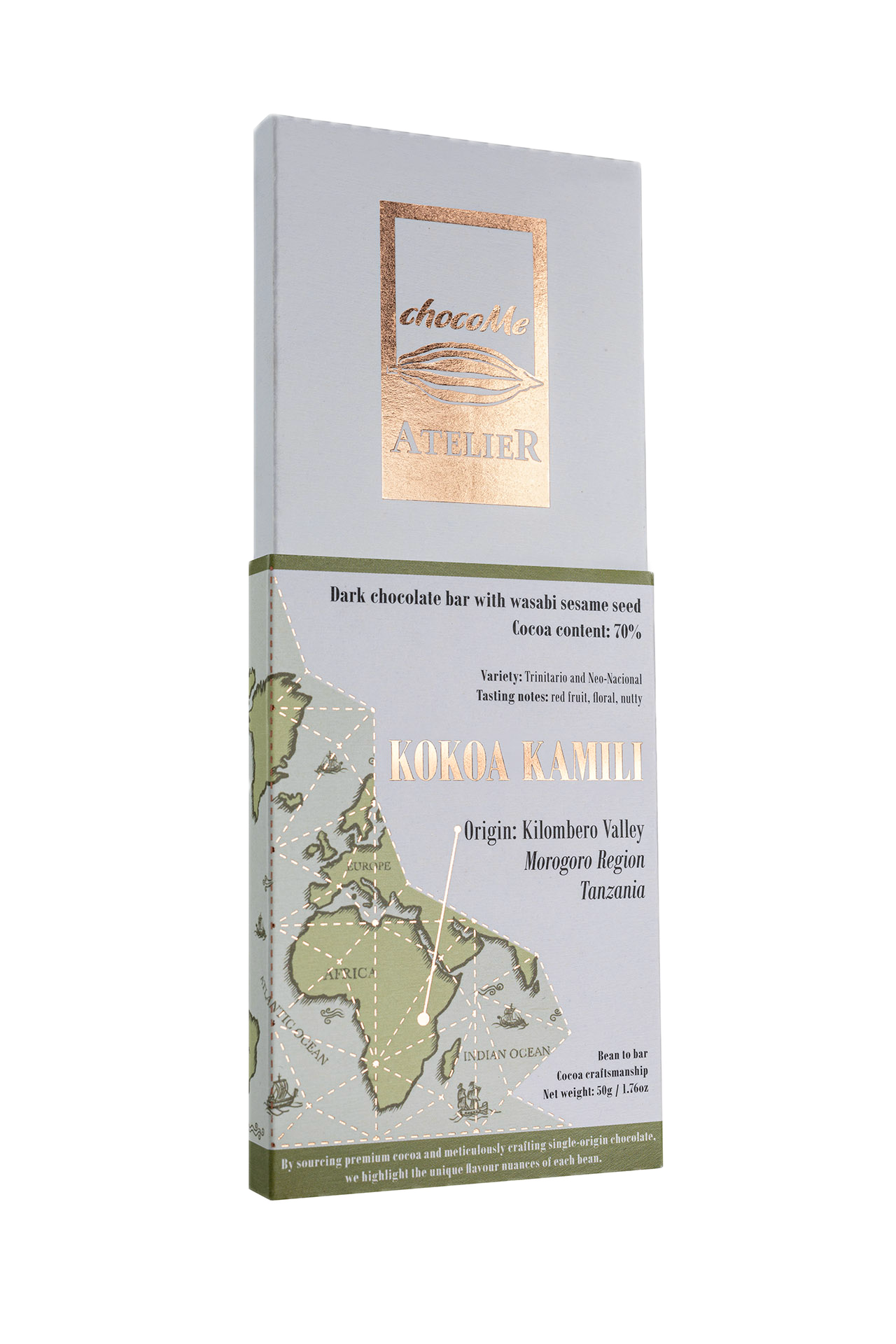 Tavoletta Bean to Bar Kokoa Kamili con sesamo al wasabi