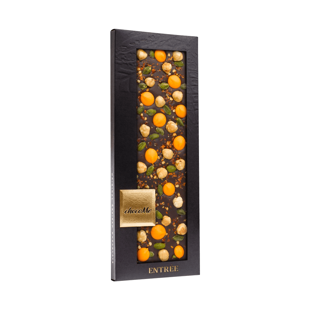 Cioccolato Fondente - Peperoncino tritato, Nocciole, Pistacchio