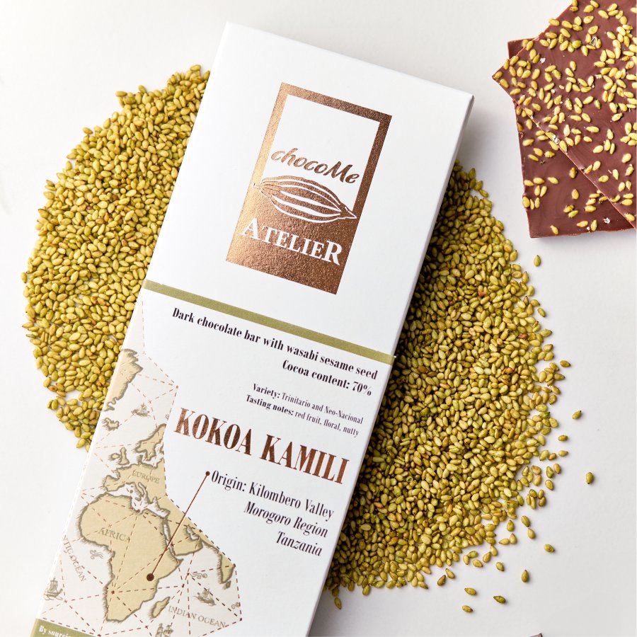 Tavoletta Bean to Bar Kokoa Kamili con sesamo al wasabi